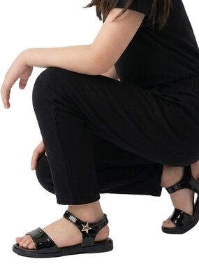 Petite Hailey basic black parent sandal toddler
